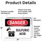 Signmission Sulfuric Acid Danger Sign, Vinyl Decal, 7in W x 5in L, 2PK OS-2PACK-DS-D-57-L-1585 - alternate 6
